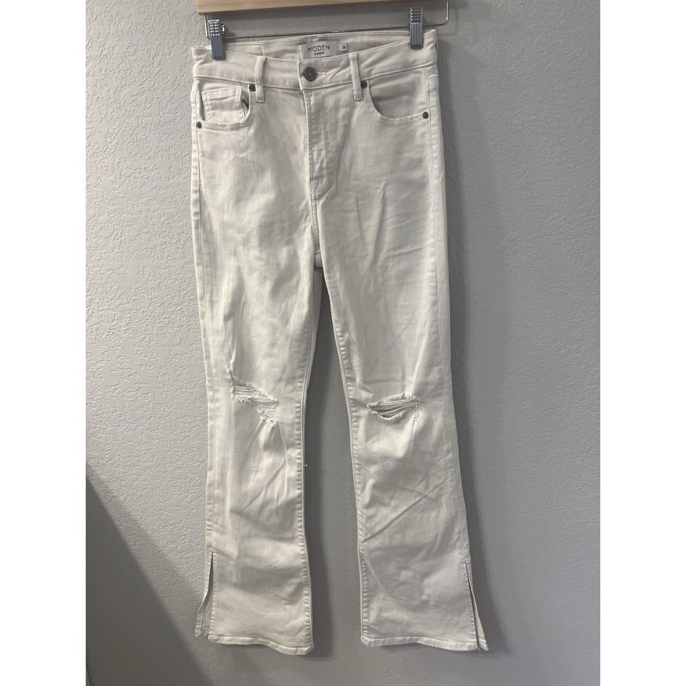 Hidden Jeans Women's Size 26 White Denim Flare Leg w/Side Slits